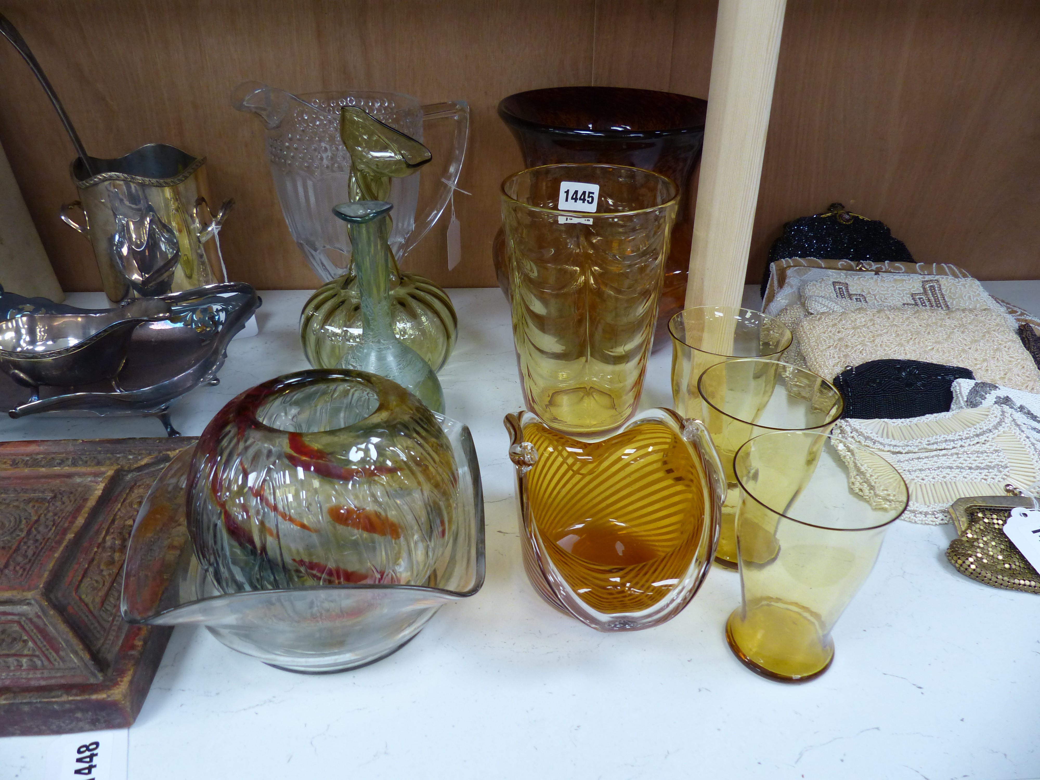 Assorted decorative glass vases etc